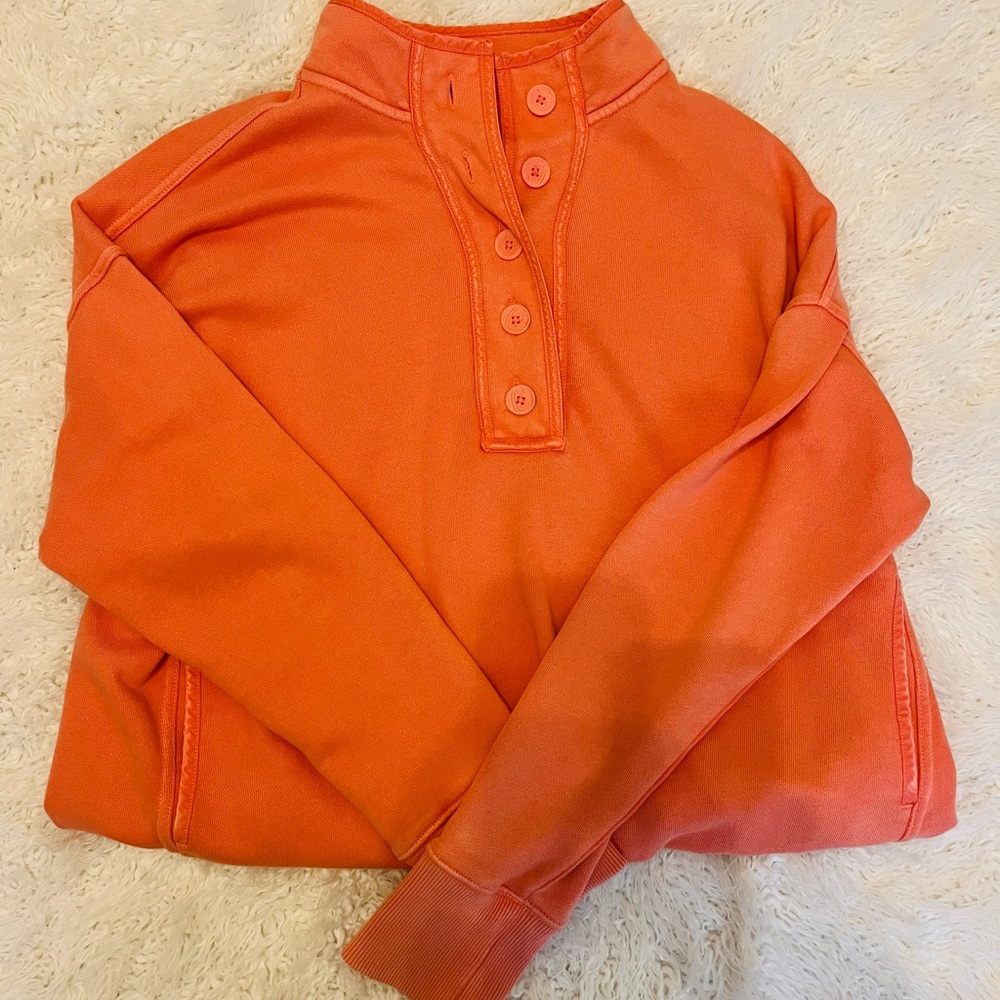 Aerie | Coral Button Up Pullover | Size Small
